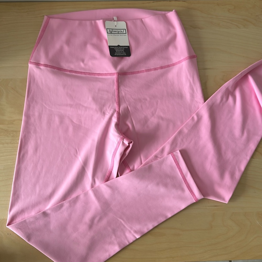 Glimpse pink leggings size large never worn